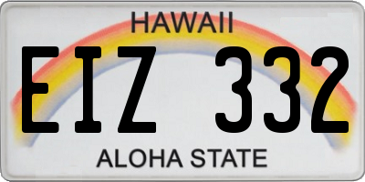 HI license plate EIZ332