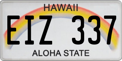 HI license plate EIZ337