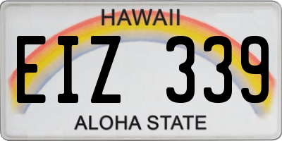 HI license plate EIZ339