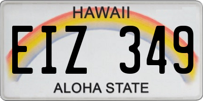 HI license plate EIZ349