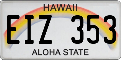 HI license plate EIZ353