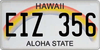 HI license plate EIZ356