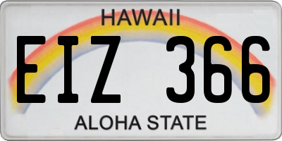 HI license plate EIZ366