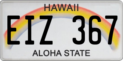 HI license plate EIZ367