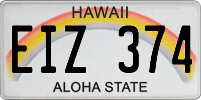 HI license plate EIZ374