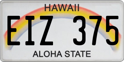 HI license plate EIZ375