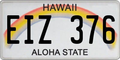 HI license plate EIZ376