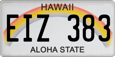 HI license plate EIZ383