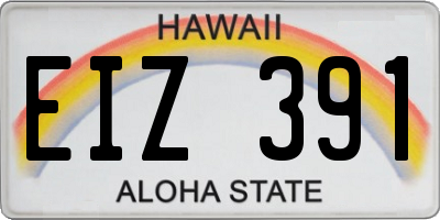 HI license plate EIZ391
