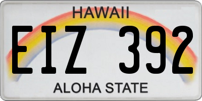 HI license plate EIZ392