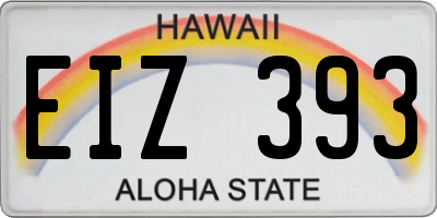 HI license plate EIZ393