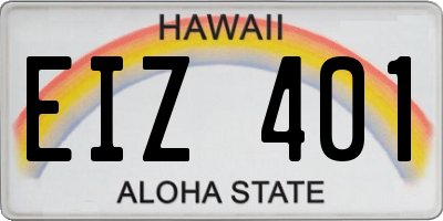 HI license plate EIZ401