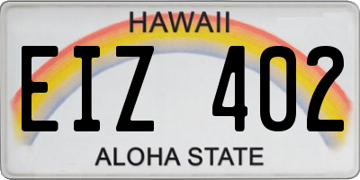 HI license plate EIZ402