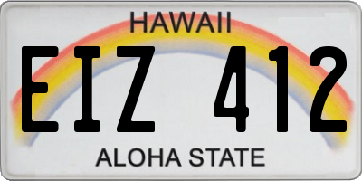 HI license plate EIZ412