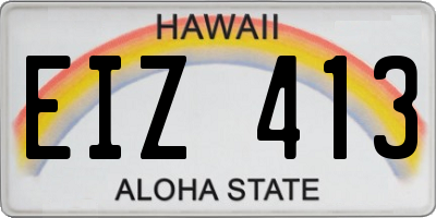 HI license plate EIZ413