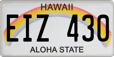 HI license plate EIZ430