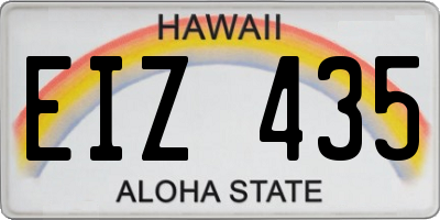 HI license plate EIZ435