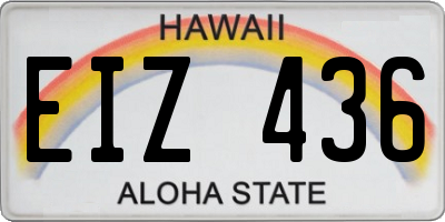 HI license plate EIZ436