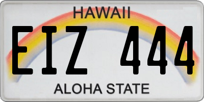 HI license plate EIZ444
