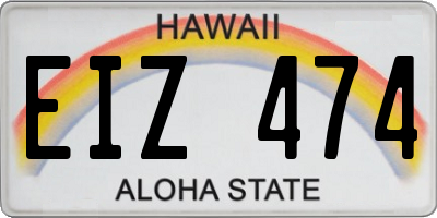 HI license plate EIZ474