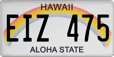 HI license plate EIZ475