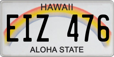HI license plate EIZ476