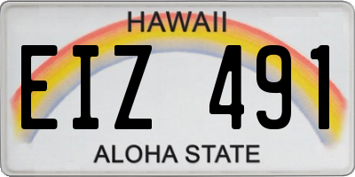 HI license plate EIZ491