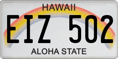 HI license plate EIZ502