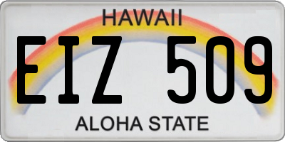 HI license plate EIZ509