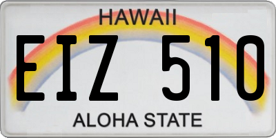 HI license plate EIZ510
