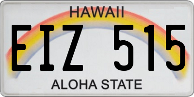 HI license plate EIZ515