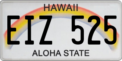 HI license plate EIZ525