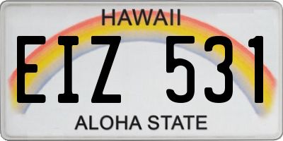 HI license plate EIZ531
