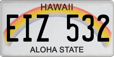 HI license plate EIZ532