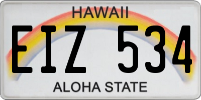 HI license plate EIZ534