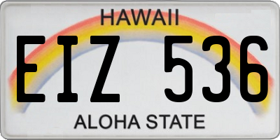 HI license plate EIZ536