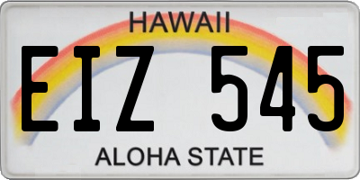 HI license plate EIZ545