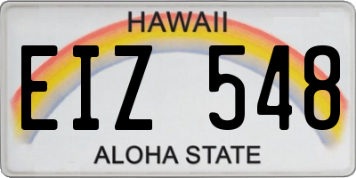 HI license plate EIZ548
