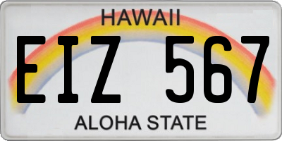 HI license plate EIZ567