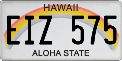 HI license plate EIZ575
