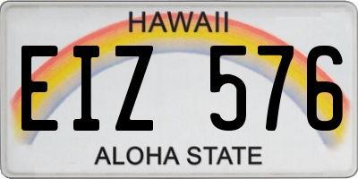 HI license plate EIZ576