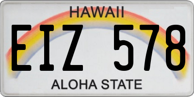 HI license plate EIZ578