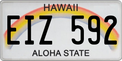 HI license plate EIZ592