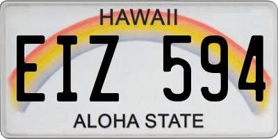 HI license plate EIZ594