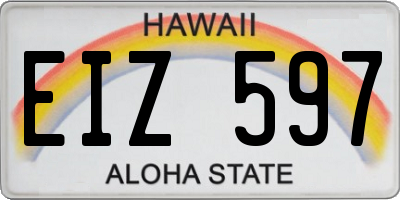 HI license plate EIZ597