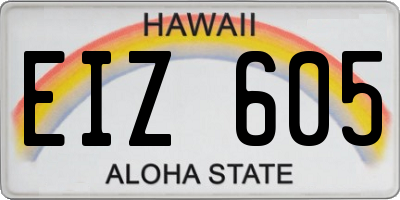 HI license plate EIZ605