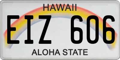 HI license plate EIZ606