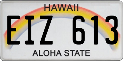 HI license plate EIZ613