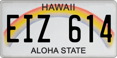 HI license plate EIZ614