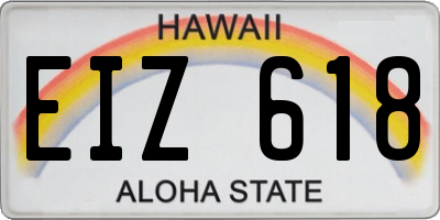 HI license plate EIZ618
